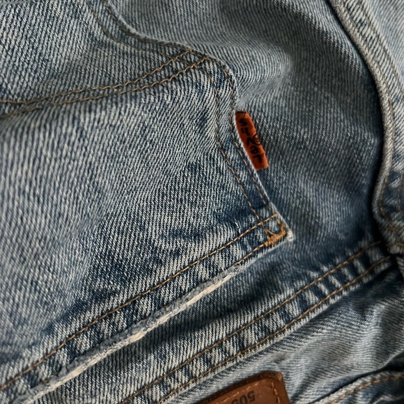 LEVIS 505C SLIM STRAIGHT distressed light wash revolve 25 mid rise crop - Picture 11 of 12